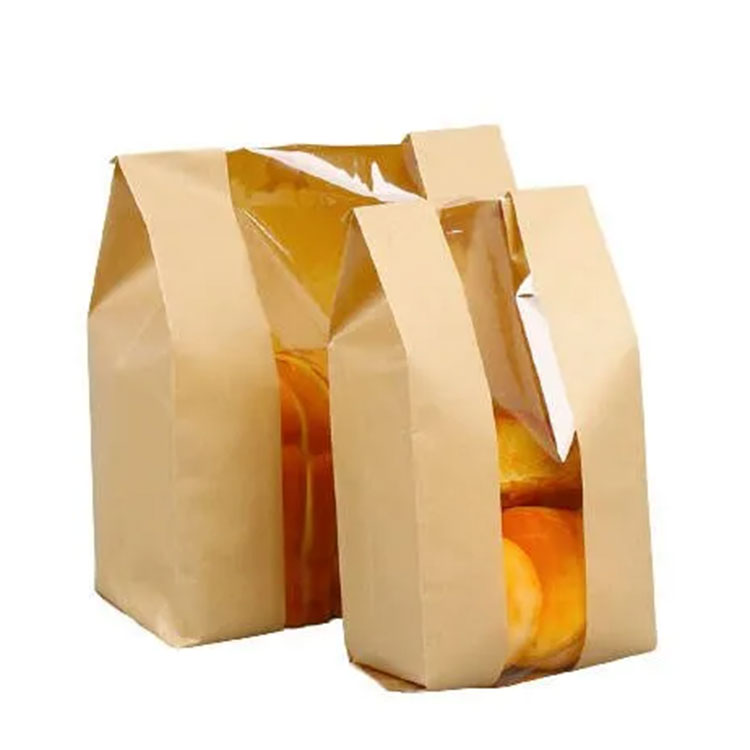Kraft paper sacculum cum patet fenestra