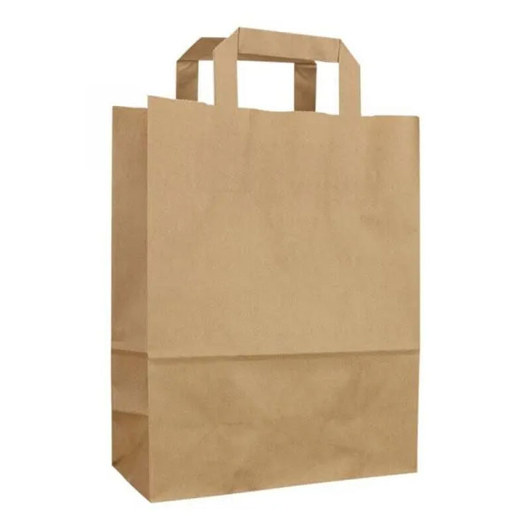 Kraft paper sacculum cum plana charta manubrio